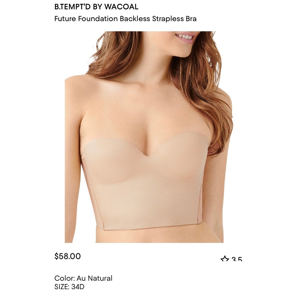 b.tempt'd by Wacoal Future Foundation Backless Strapless Bra 34D Beige 959281